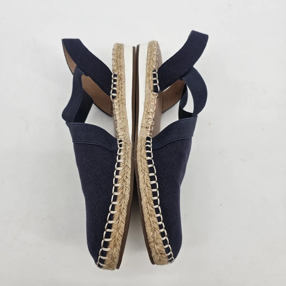 Lucky Brand Navy Canvas Espadrille Slingback Flats